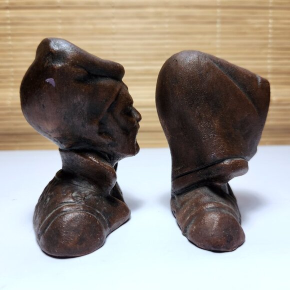 Renaissance Vincenzo Farci Italy Man and Woman Ceramic Bust Heads Pair - Picture 5 of 12